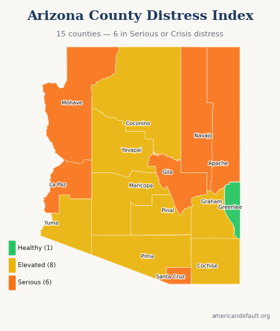 County Distress Index map