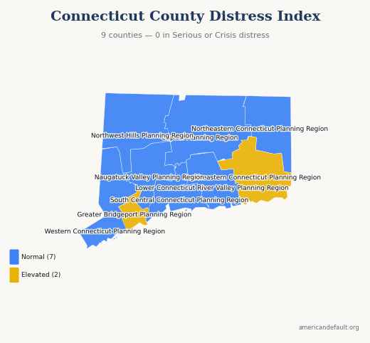 County Distress Index map