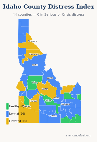 County Distress Index map