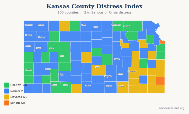 County Distress Index map