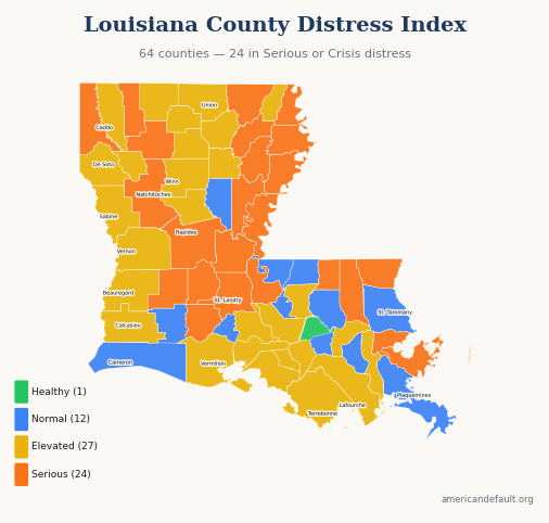 County Distress Index map