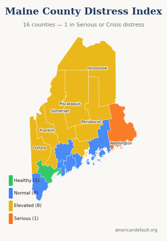 County Distress Index map