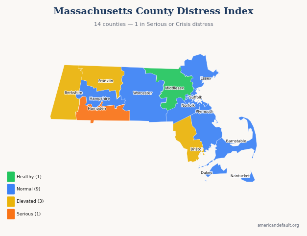 County Distress Index map