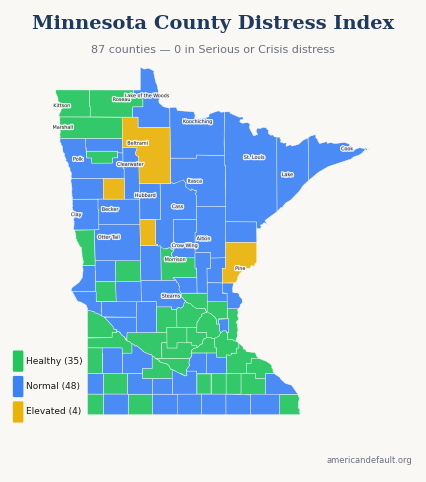 County Distress Index map