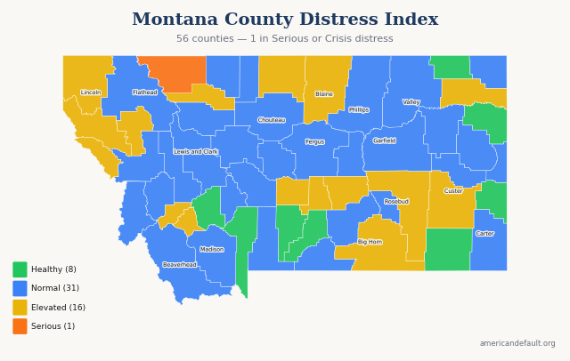 County Distress Index map