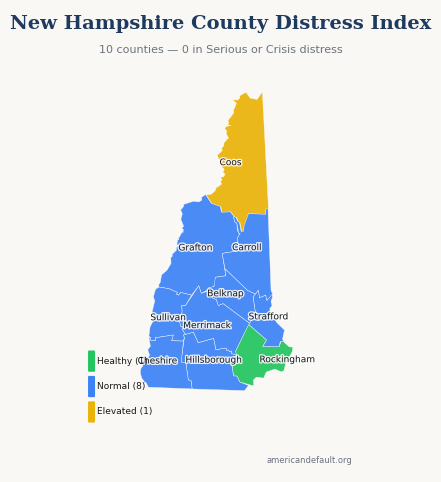 County Distress Index map