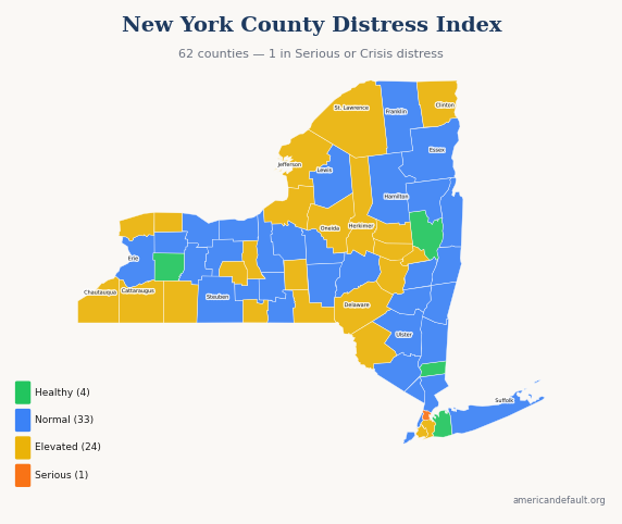 County Distress Index map