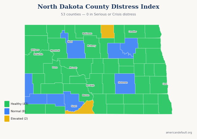 County Distress Index map