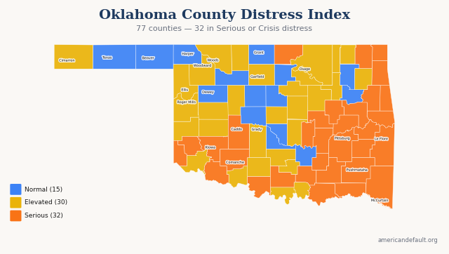 County Distress Index map
