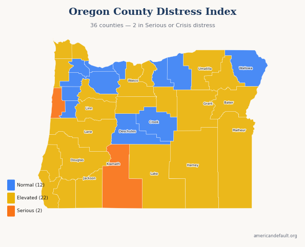 County Distress Index map