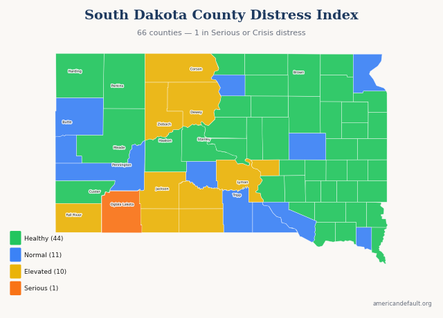 County Distress Index map