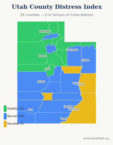 County Distress Index map