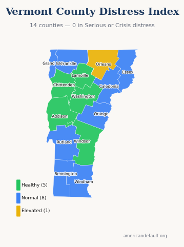 County Distress Index map