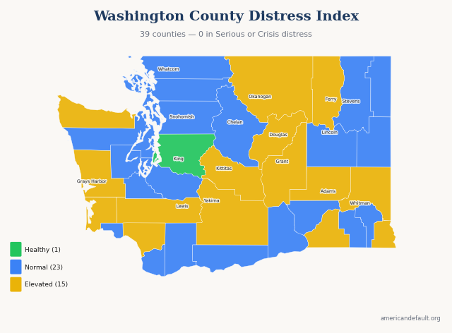 County Distress Index map