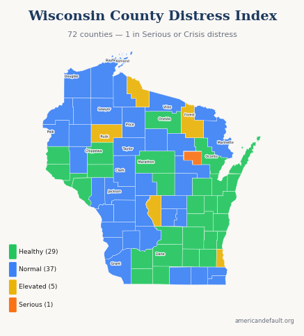 County Distress Index map