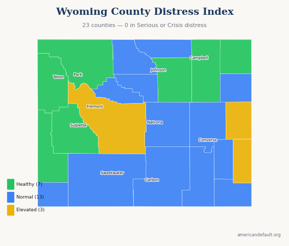 County Distress Index map